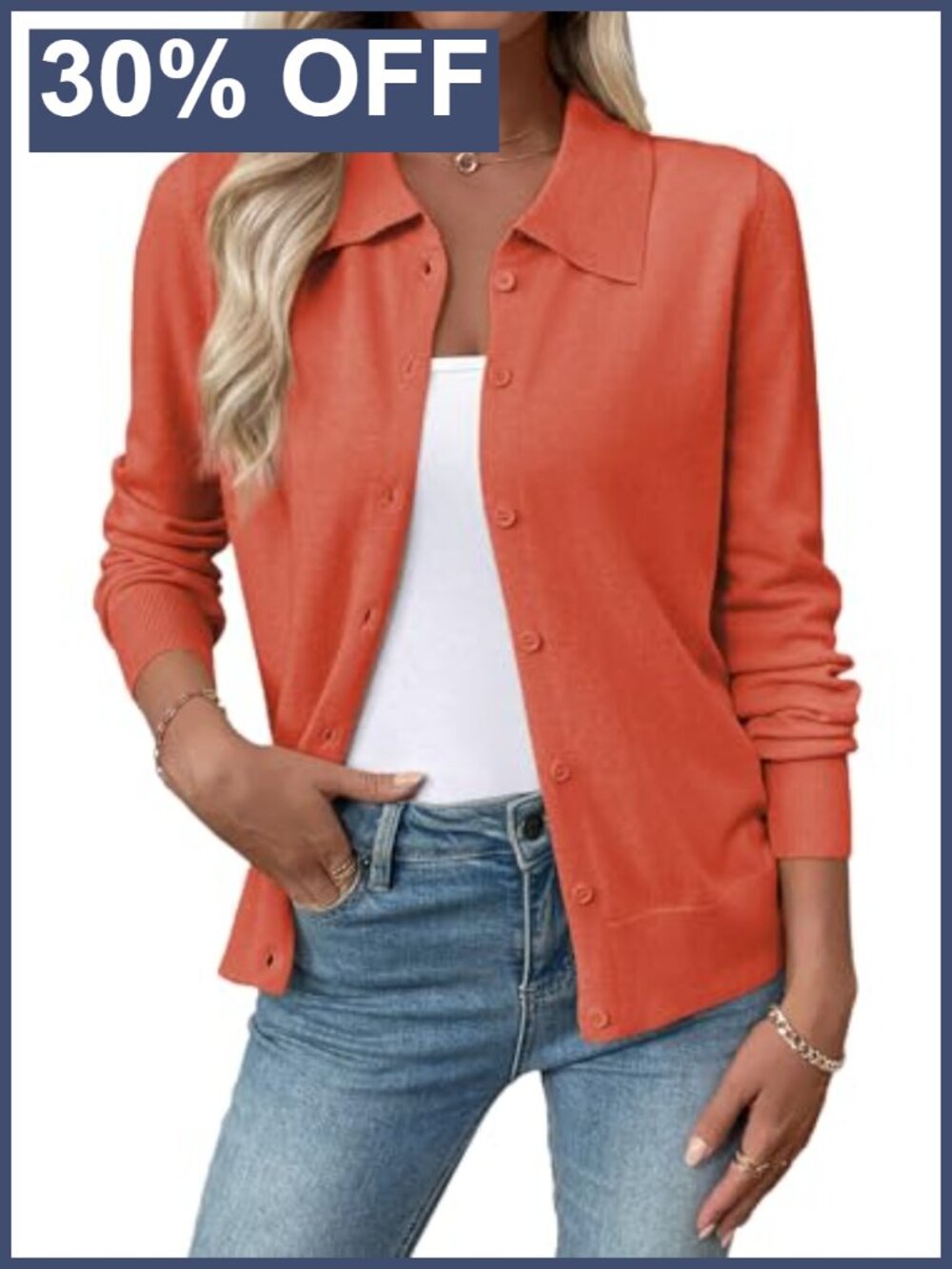 Women's Lightweight Button Down Cardigan Sweater Wool Blend Fall